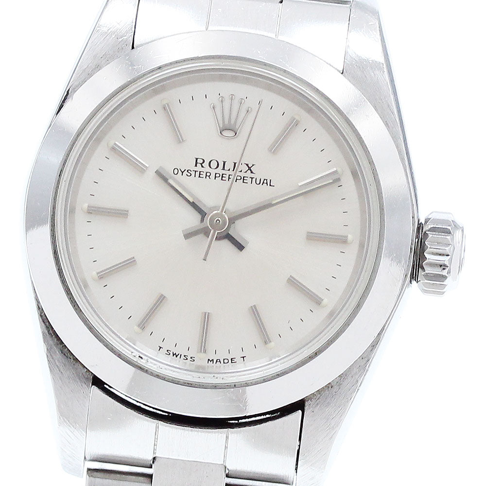 ROLEX Oyster perpetual 67180 Silver Dial Automatic Ladies Watch_907207
