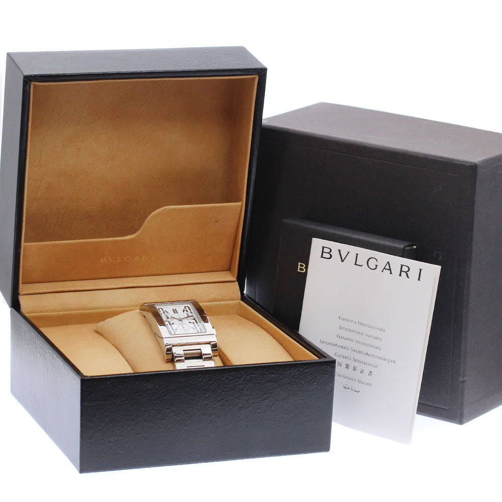 BVLGARI Rettangolo RTC49S Date Chronograph white Dial Quartz Men's Watch_907217