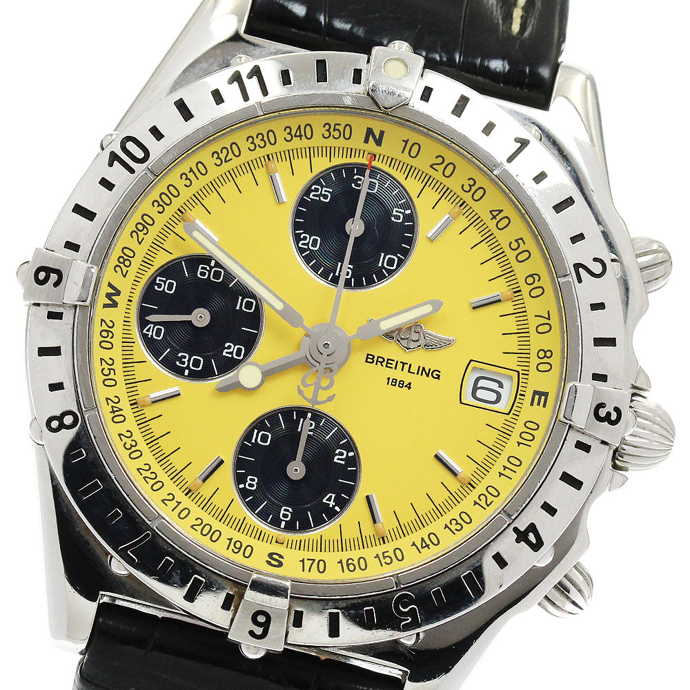 BREITLING Chronomat Longitude A20048 Date Chronograph Yellow / black Dial Automatic Men's Watch_907228