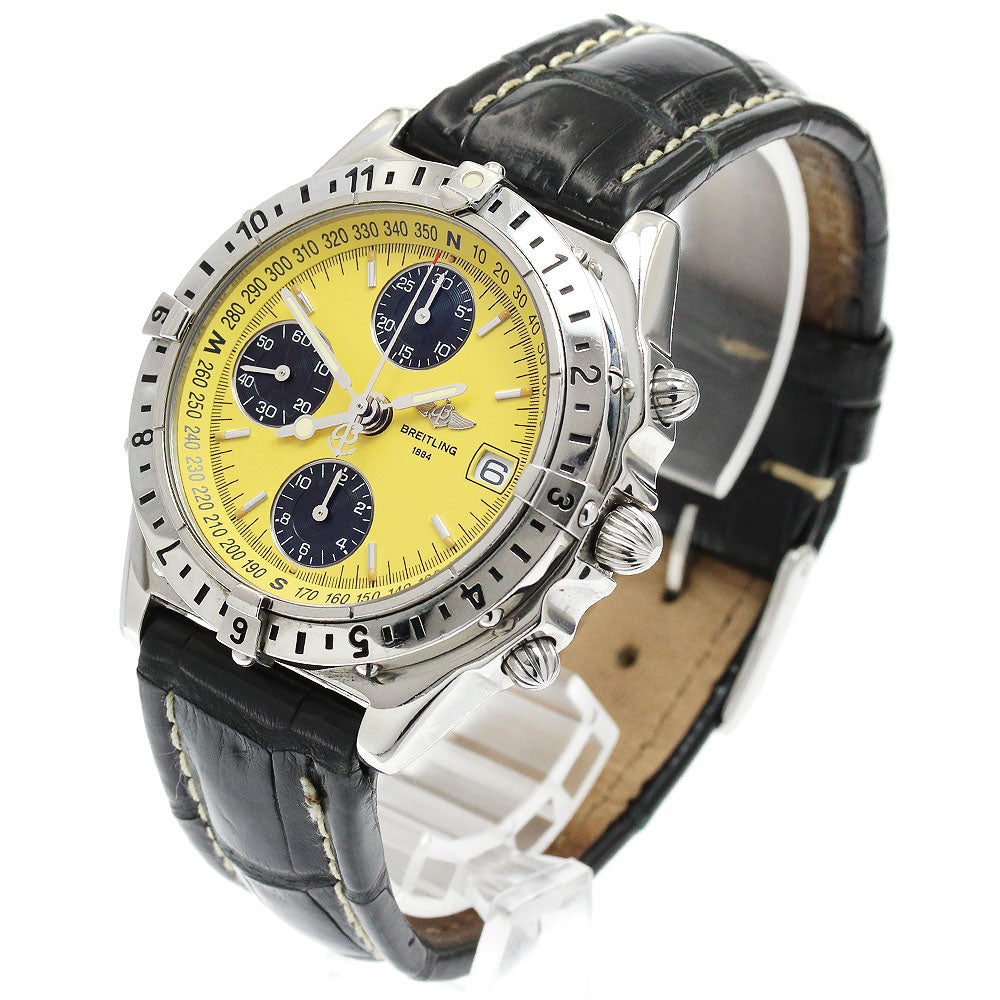 BREITLING Chronomat Longitude A20048 Date Chronograph Yellow / black Dial Automatic Men's Watch_907228