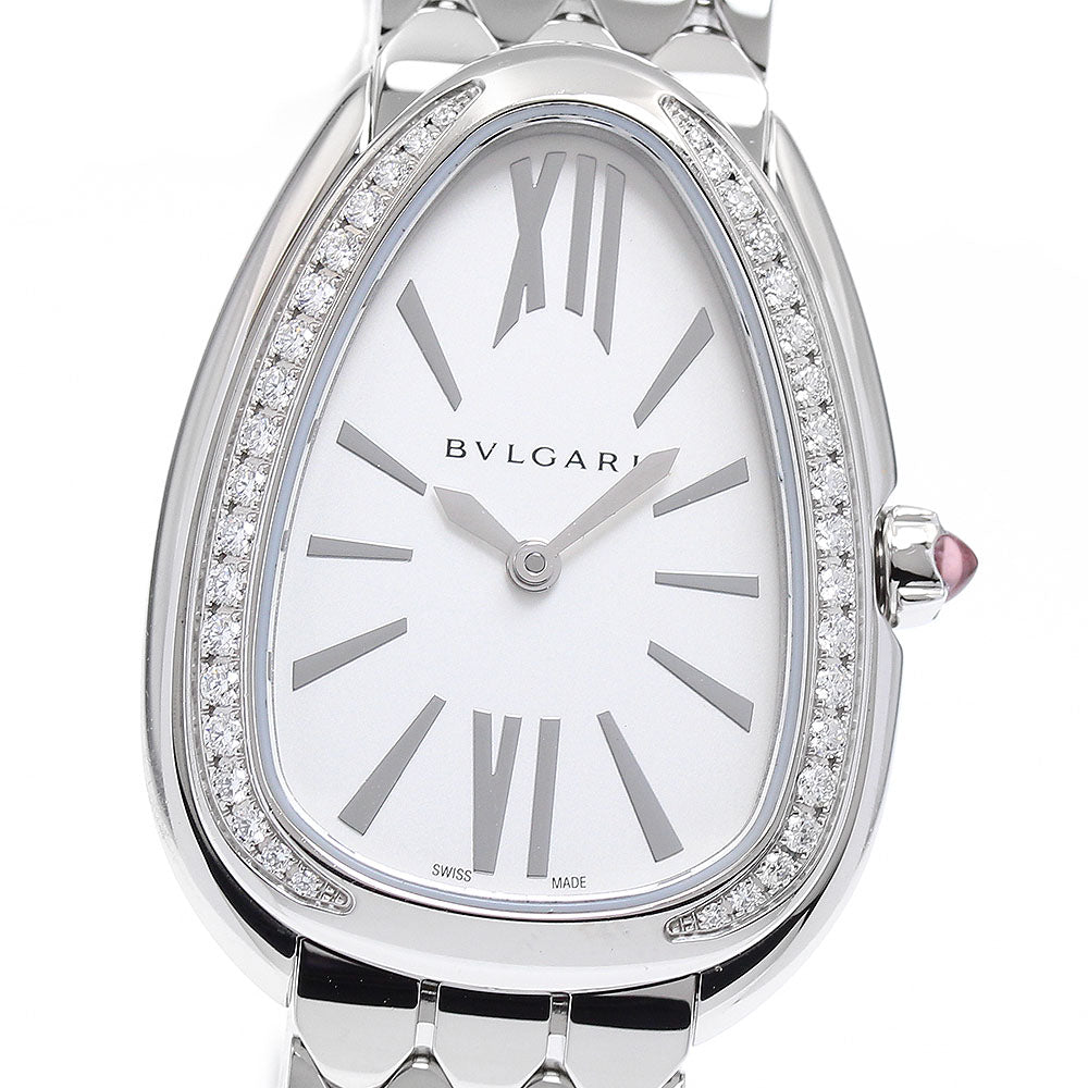 BVLGARI Serpenti Seduttori 103144 Diamond Bezel Silver Dial Quartz Ladies_907236