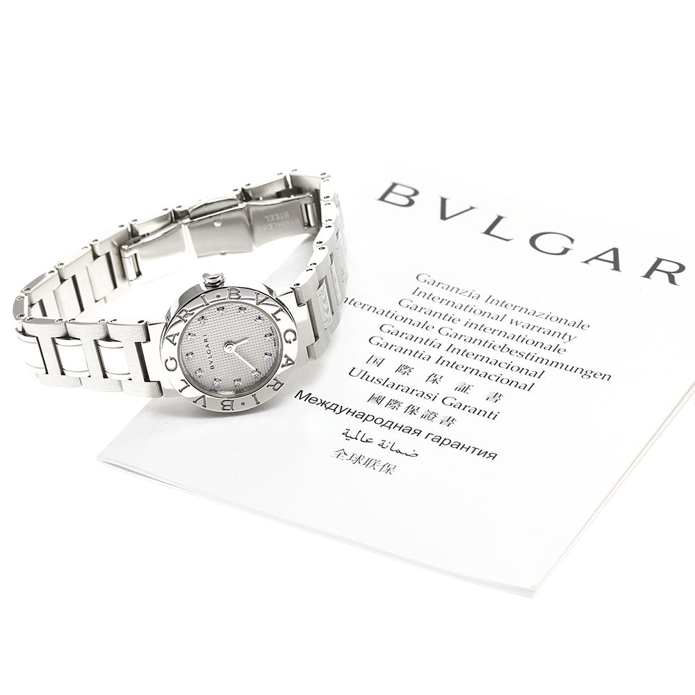 BVLGARI BVLGARIBVLGARI BB23SS 12P diamond Silver Dial Quartz Ladies Watch_907261