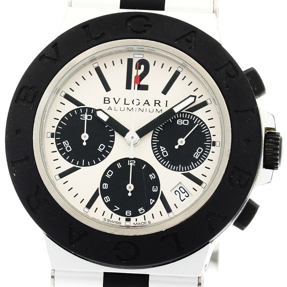 BVLGARI aluminum BB40ATCH/103383 Chronograph Silver / Black Dial AT Men's_907282