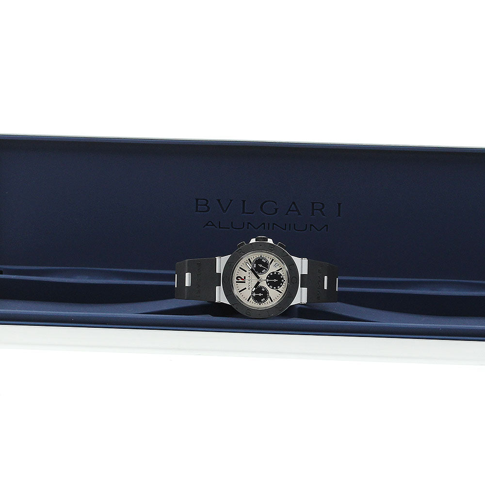 BVLGARI aluminum BB40ATCH/103383 Chronograph Silver / Black Dial AT Men's_907282