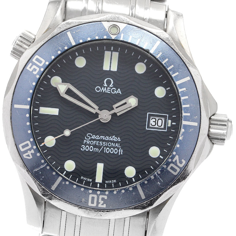 OMEGA Seamaster300 2561.80 Date Navy Dial Quartz Boy's Watch_907583