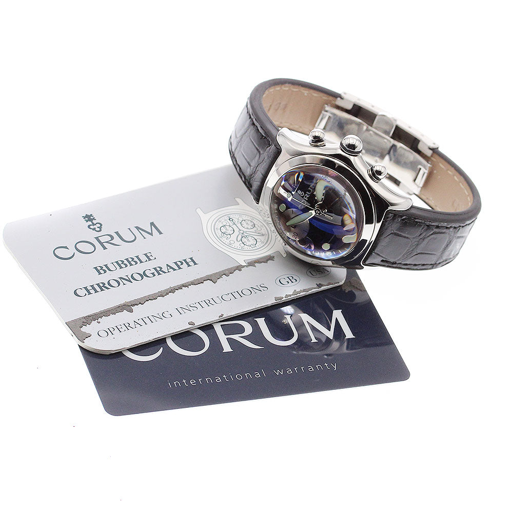 CORUM bubble 196.250.20 Date Chronograph black Dial Quartz Ladies Watch_907585