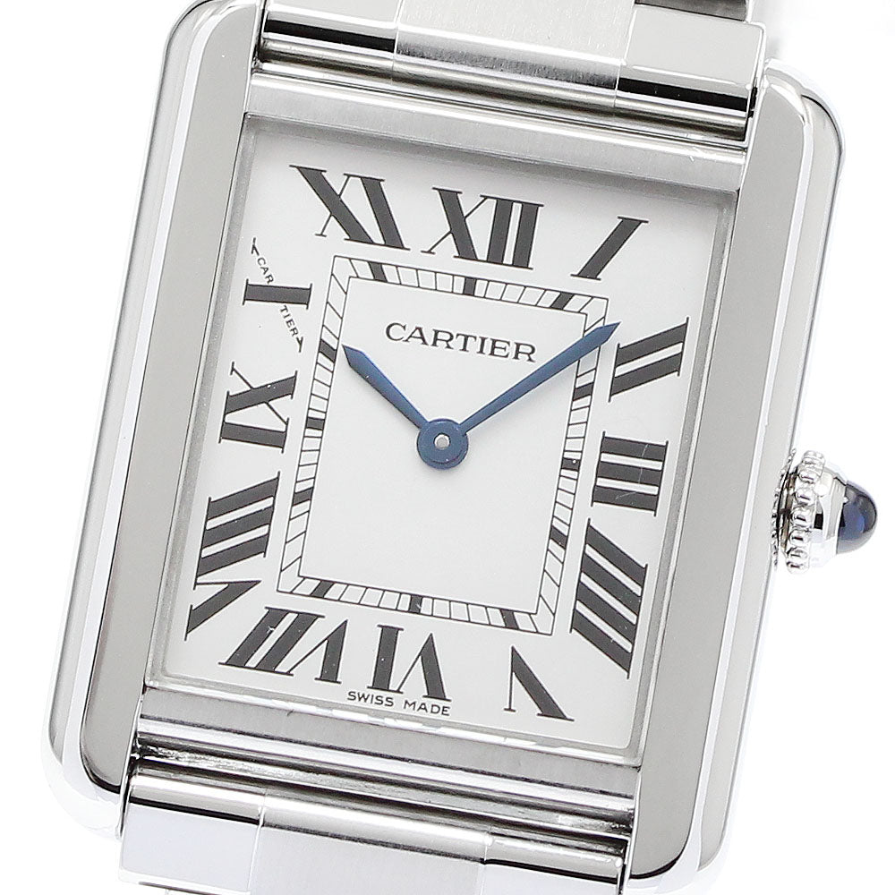 CARTIER Tank solo SM W5200013 Silver Dial Quartz Ladies Watch_907598