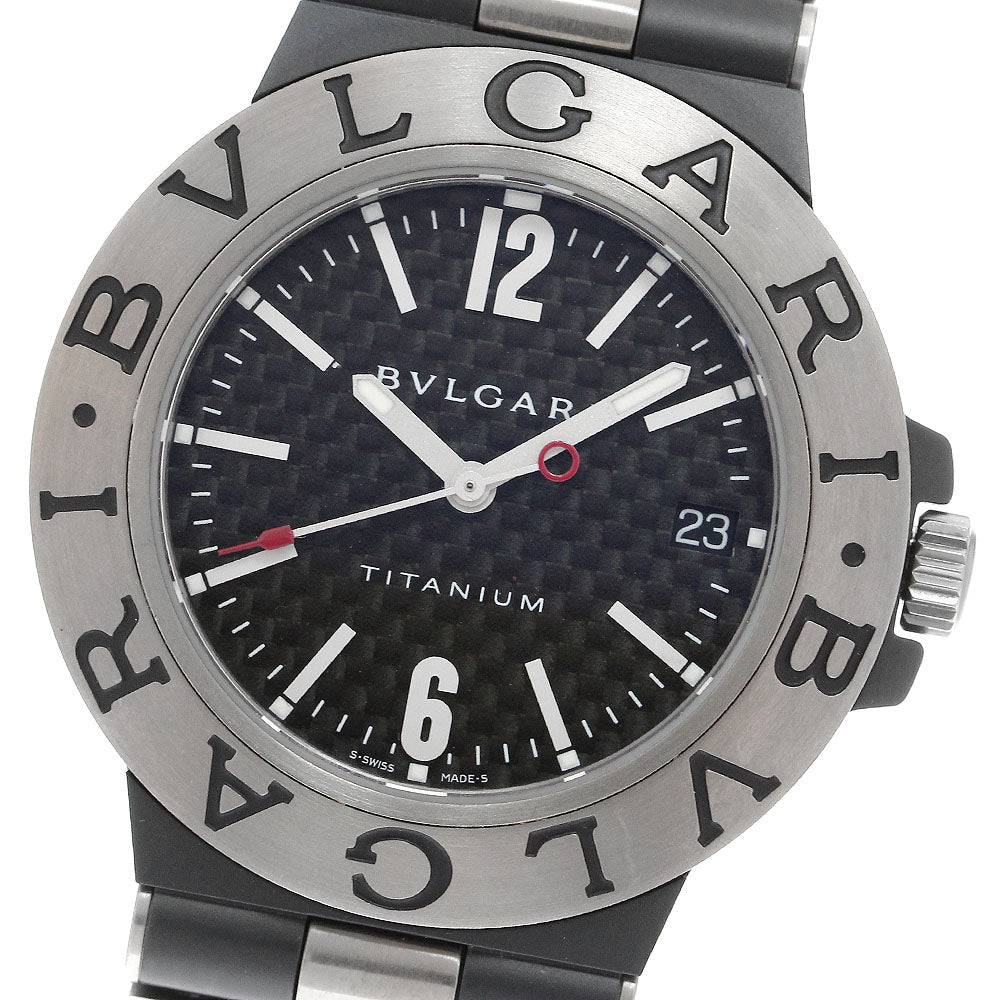 BVLGARI Diagono Titanium TI38TA Black carbon Dial Automatic Men's Watch_907633