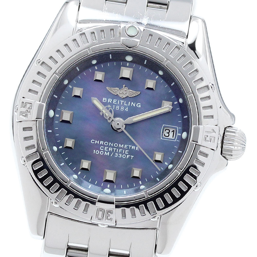 BREITLING Calistino A72345 Blue shell Dial Quartz Ladies Watch_907657