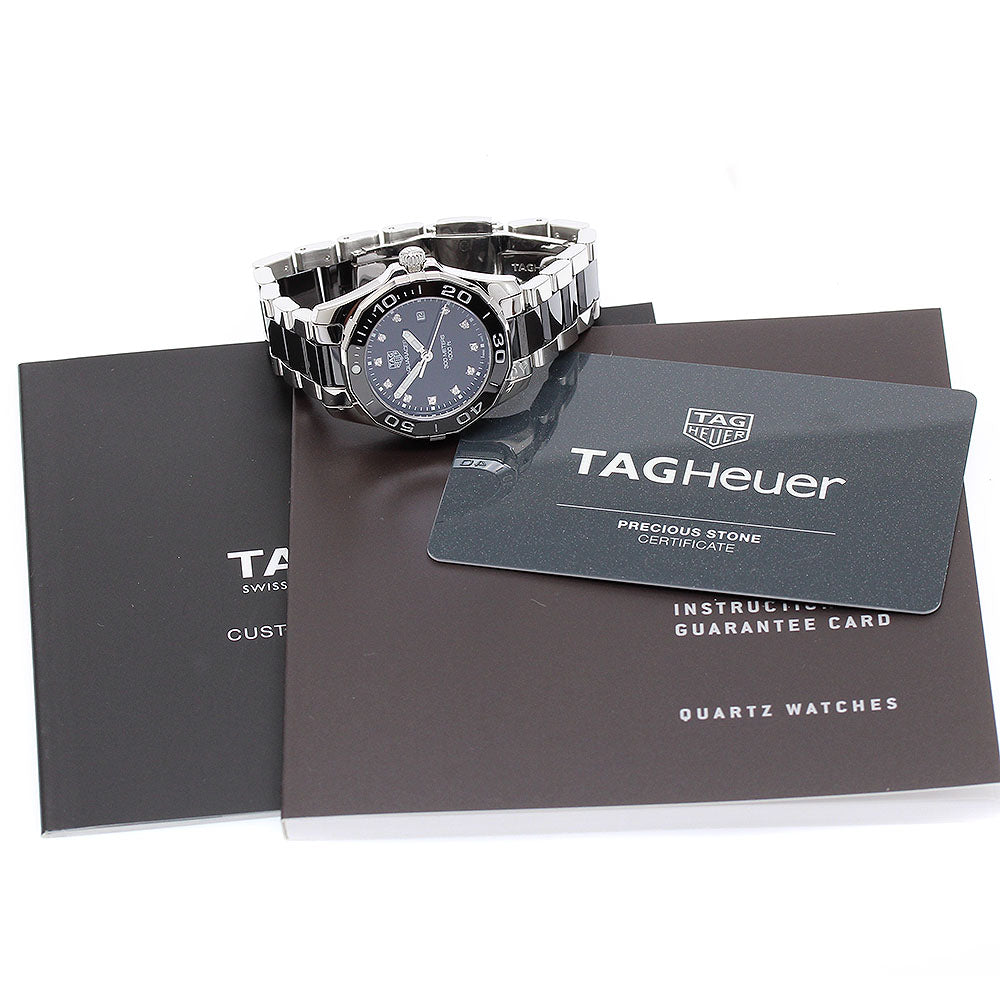 TAG HEUER Aqua racer WAY141C 11P diamond Black Dial Quartz Ladies Watch_907659