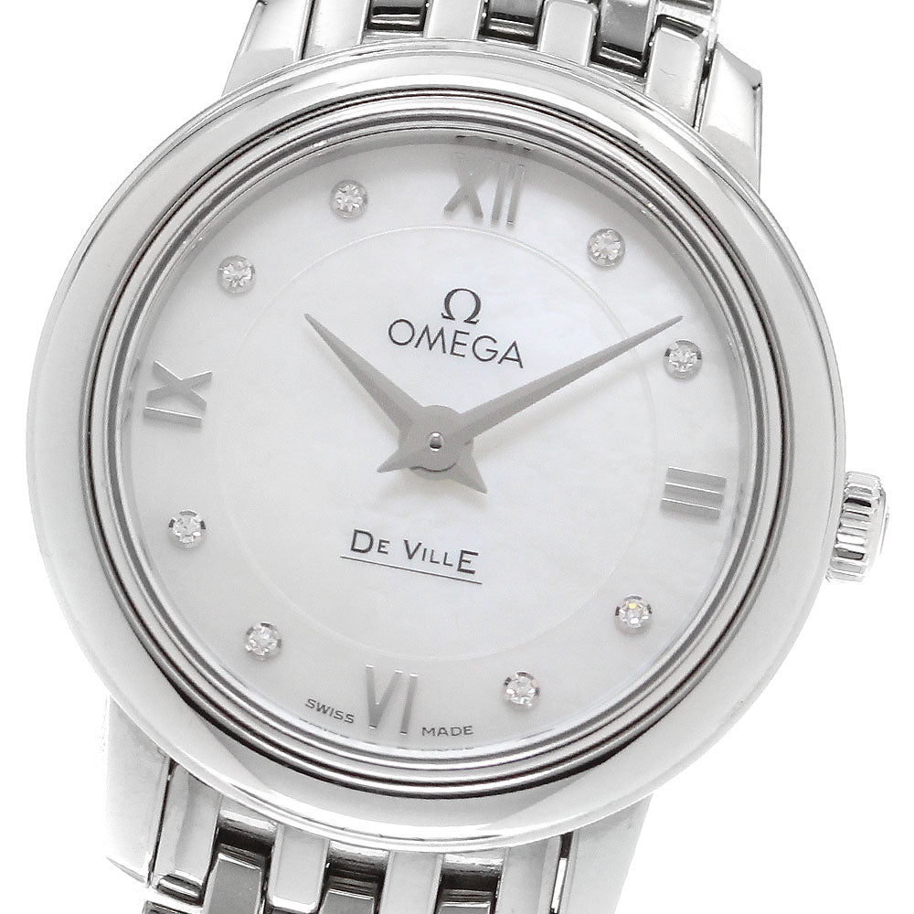 OMEGA De Ville Prestige 424.10.24.60.55.001 8P diamond White shell Dial Quartz Ladies Watch_907688