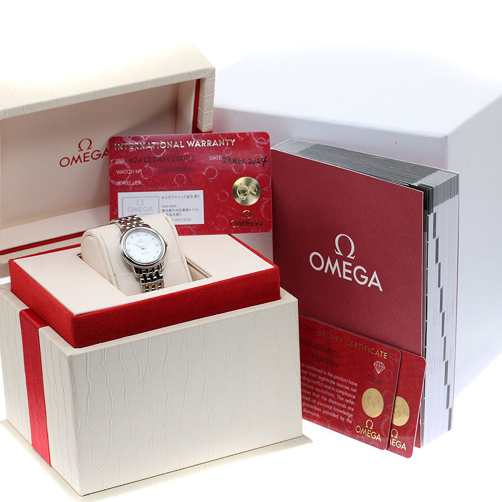 OMEGA De Ville Prestige 424.10.24.60.55.001 8P diamond White shell Dial Quartz Ladies Watch_907688