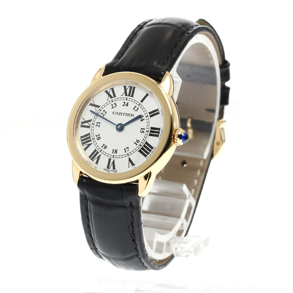 CARTIER Ronde Solo SM W6700355 18K Yellow Gold Silver Dial Quartz Ladies Watch_907708