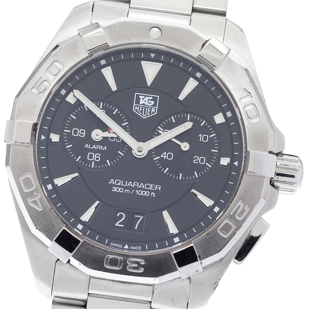 TAG HEUER Aqua racer WAY111Z Alarm date black Dial Quartz Men's Watch_907712