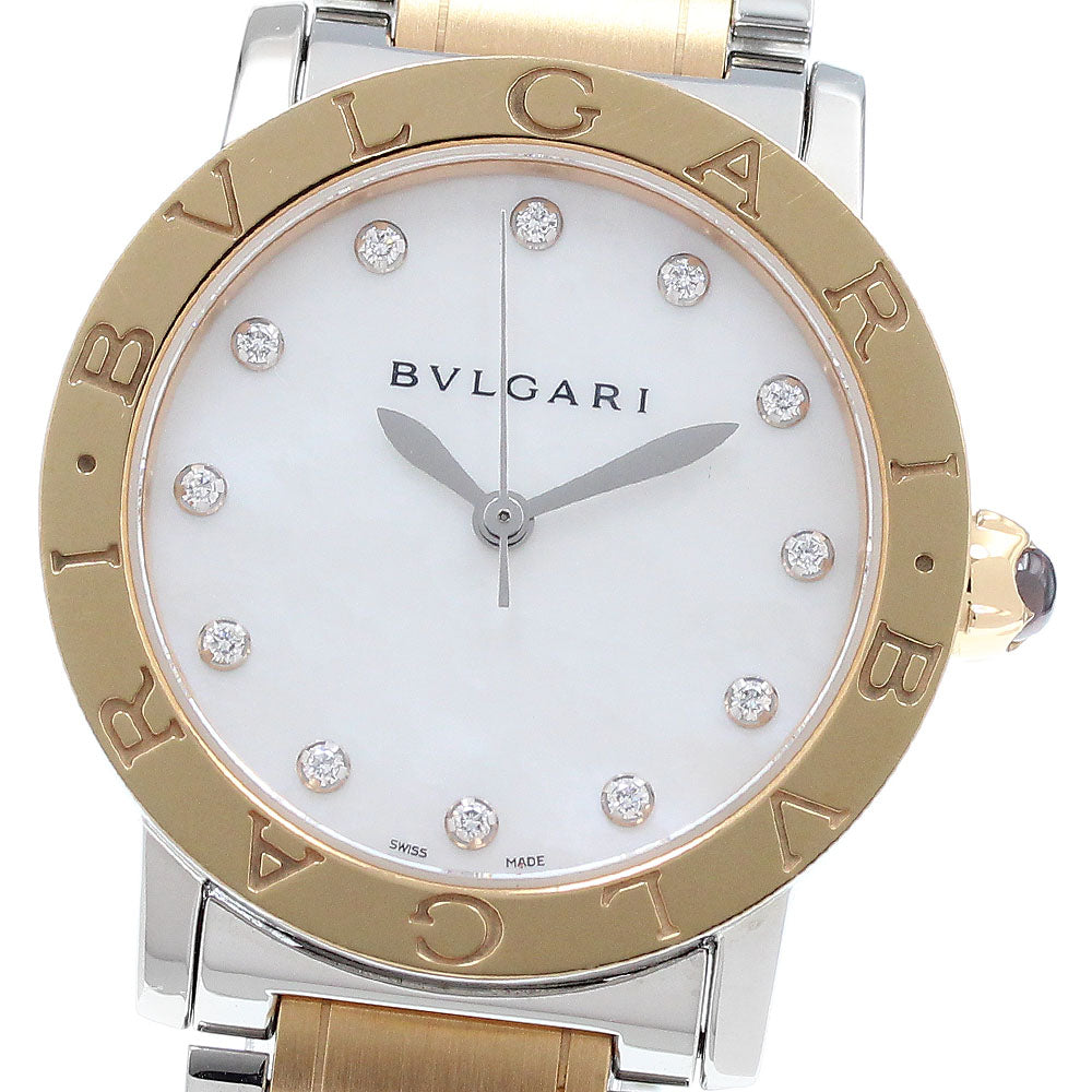 BVLGARI BVLGARIBVLGARI BBLP33SG 12P diamond PG2 tone White shell Dial Automatic Boy's Watch_907727