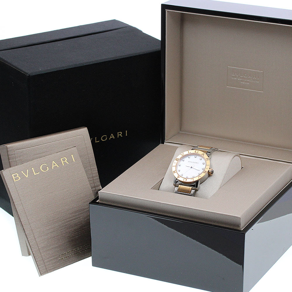 BVLGARI BVLGARIBVLGARI BBLP33SG 12P diamond PG2 tone White shell Dial Automatic Boy's Watch_907727