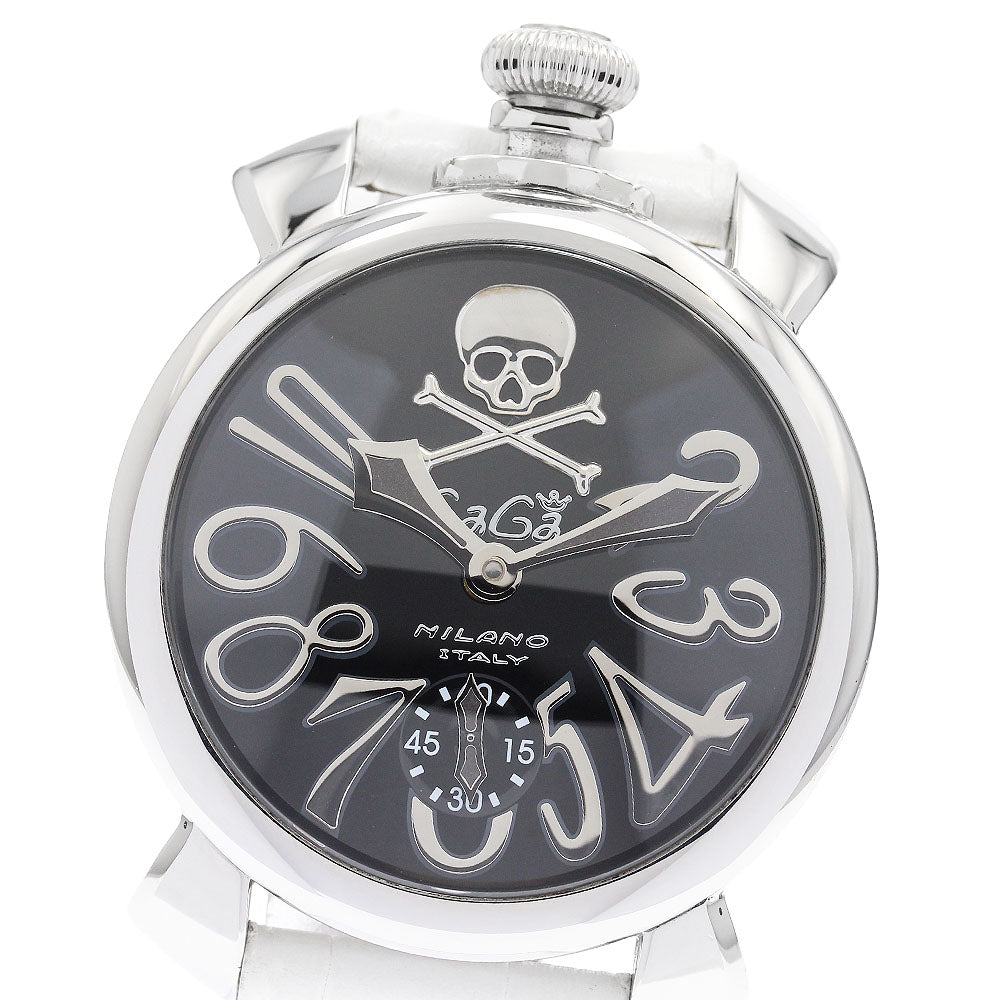 GaGa MILANO Manuale48 Art Collection Skull Small seconds black Dial Hand Winding Men's Watch_907759