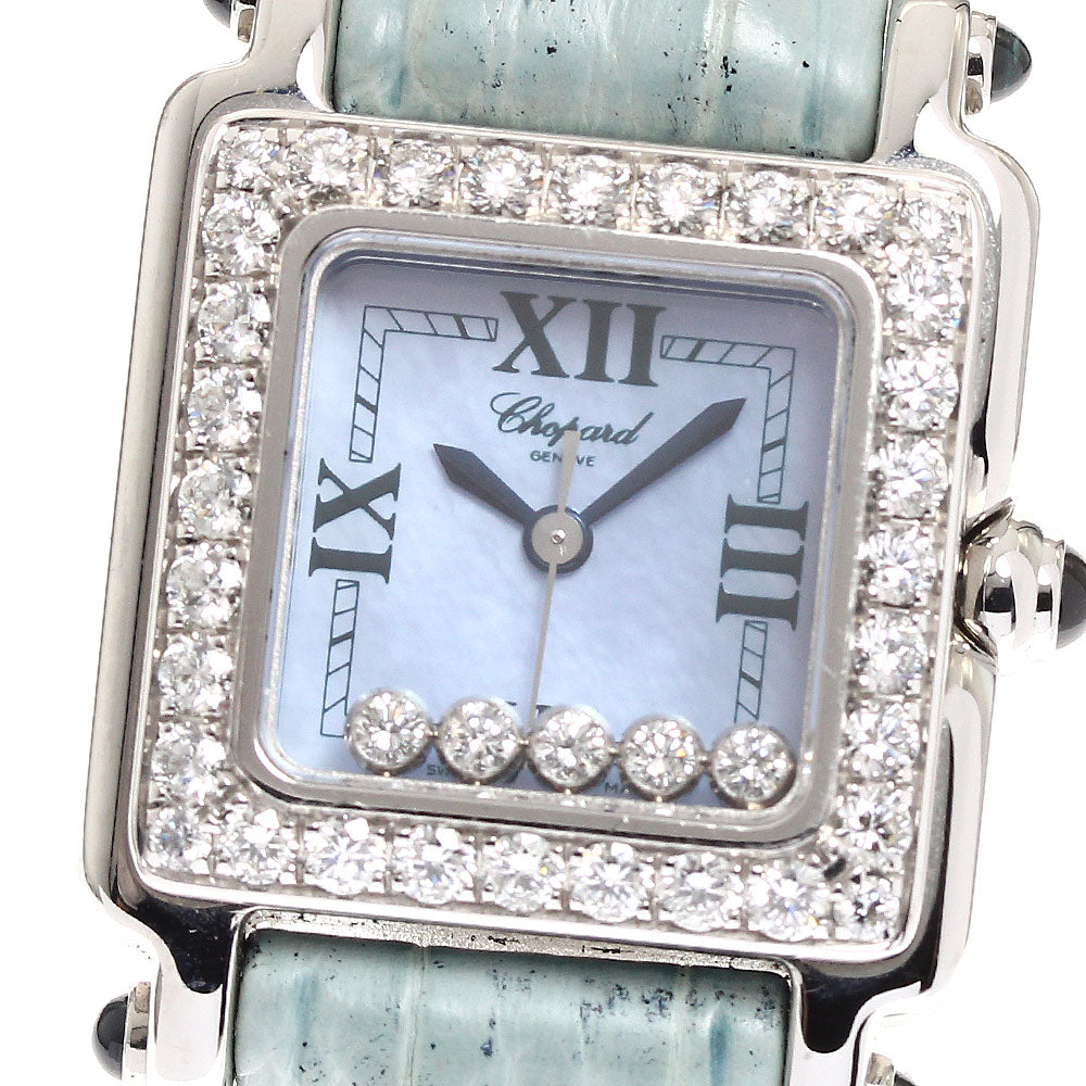 Chopard Happy Sport Square Mini 27/8894-23/11 Diamond bezel 5P diamond Blue shell Dial Quartz Ladies Watch_907818