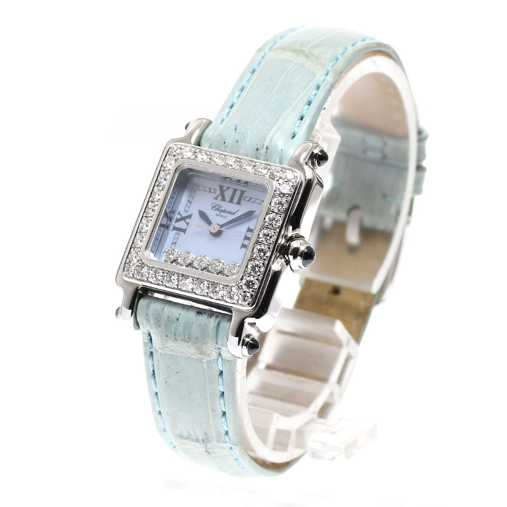 Chopard Happy Sport Square Mini 27/8894-23/11 Diamond bezel 5P diamond Blue shell Dial Quartz Ladies Watch_907818