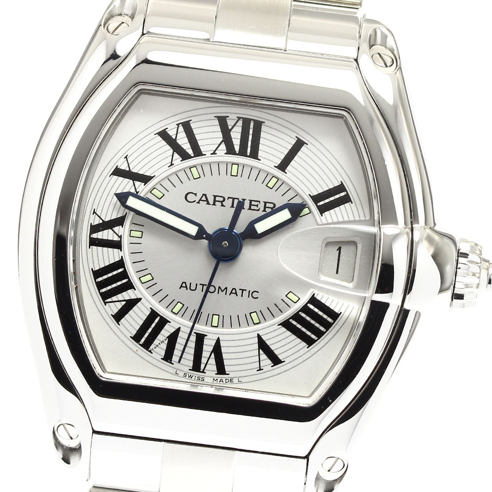 CARTIER Roadster LM W62000V3 Date Silver Dial Automatic Men's Watch_907830