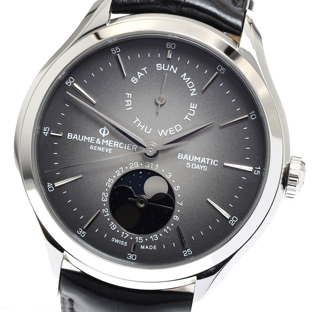 Baume & Mercier Clifton Bomatic 65890/M0A10548 Day Date Moon Phase gray Dial Automatic Men's Watch_907841