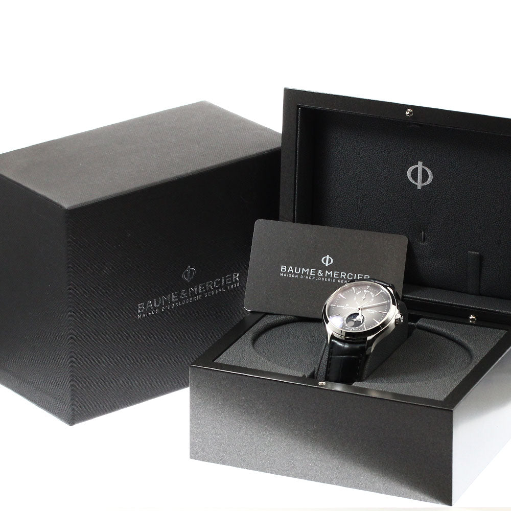 Baume & Mercier Clifton Bomatic 65890/M0A10548 Day Date Moon Phase gray Dial Automatic Men's Watch_907841