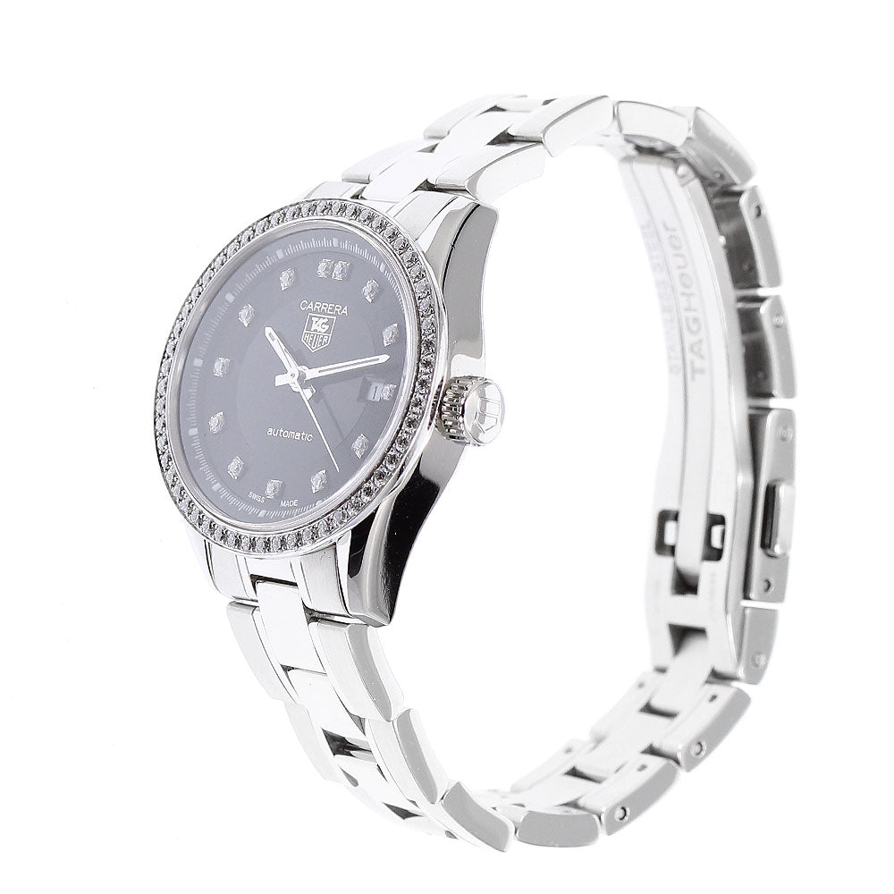 TAG HEUER Carrera WV2412 diamond bezel date black Dial Automatic Ladies_907847