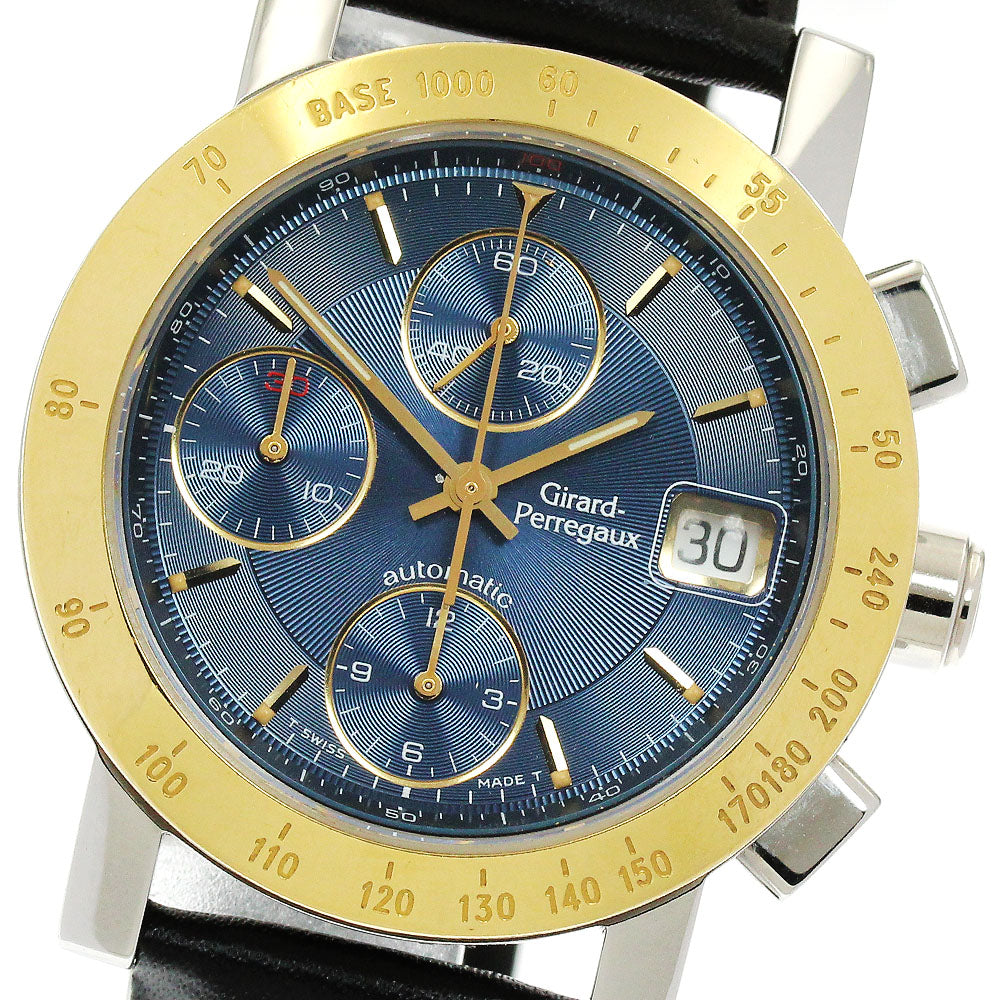 GIRARD PERREGAUX Gold Plated7500 7500 Chronograph Navy Dial AT Men's_907862
