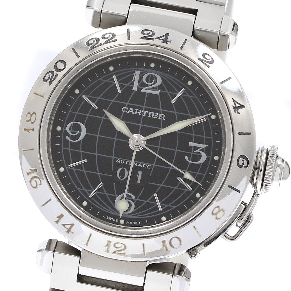 CARTIER Pasha C Meridian W31049M7 Date black Dial Automatic Boy's Watch_907882