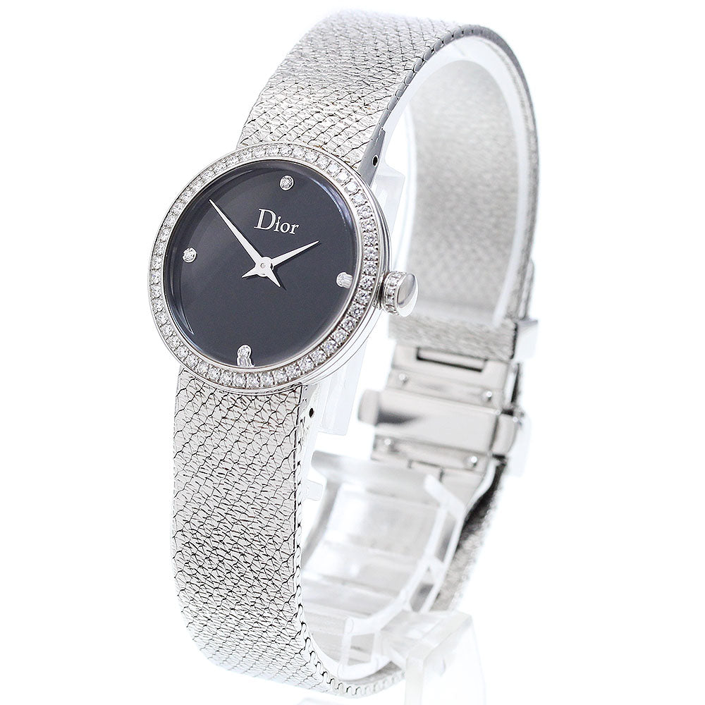 Dior la di de dior CD047111-J 4P diamond bezel black Dial Quartz Ladies_908234