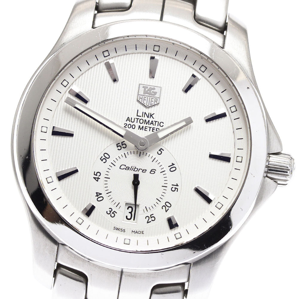 TAG HEUER Link WJF211B Calibre 6 Date Silver Dial Automatic Men's Watch_908241