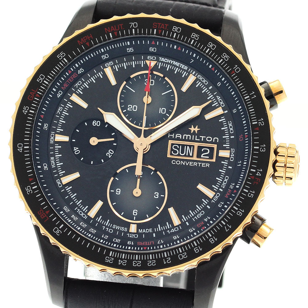 HAMILTON Khaki Aviation H767360 Chronograph day date black Dial Automatic Men's Watch_908254