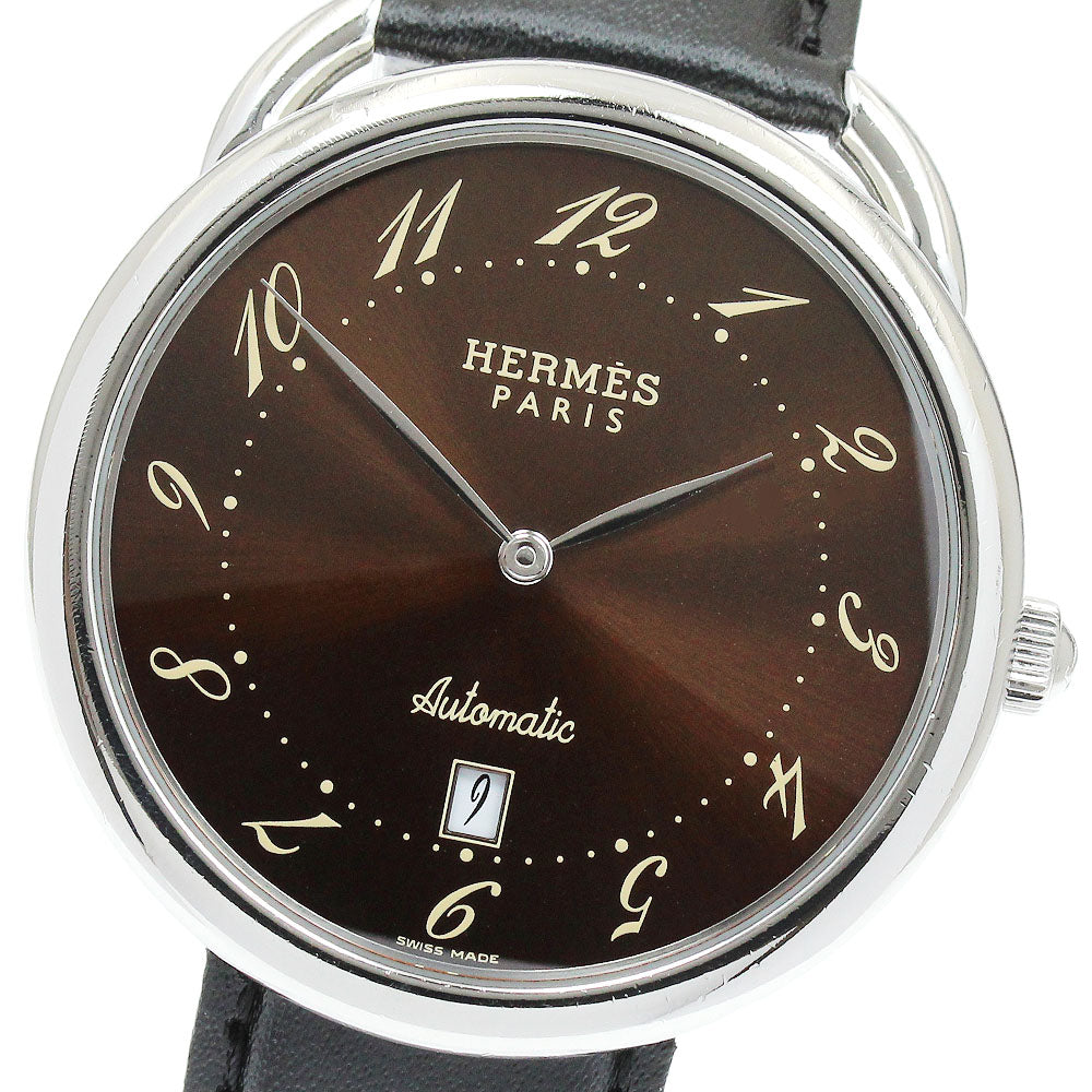 HERMES Arceau AR4.810 Date Brown Dial Automatic Men's Watch_908264