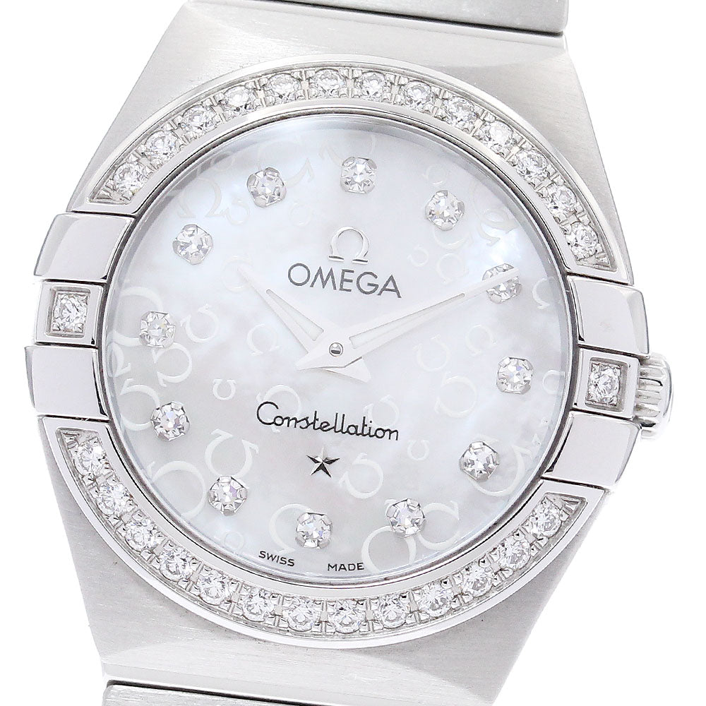 OMEGA Constellation Blush 123.15.24.60.55.005 Diamond Bezel White shell Dial Quartz Ladies Watch_908366