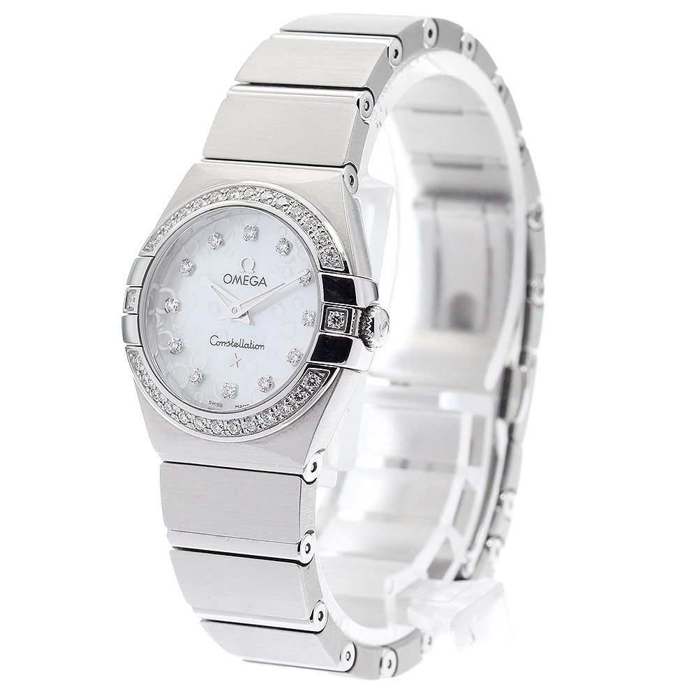 OMEGA Constellation Blush 123.15.24.60.55.005 Diamond Bezel White shell Dial Quartz Ladies Watch_908366
