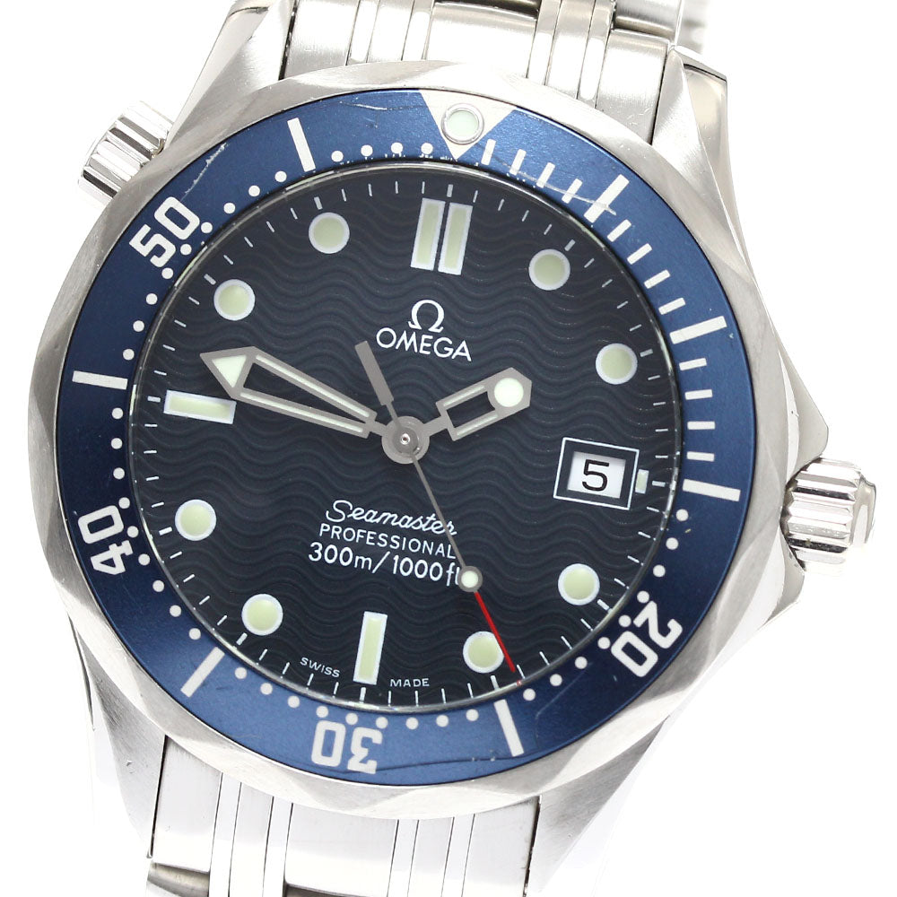 OMEGA Seamaster300 2561.80 Date Navy Dial Quartz Boy's Watch_908386