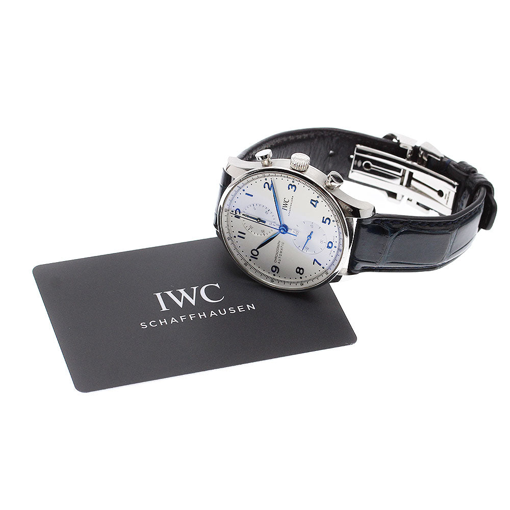 IWC SCHAFFHAUSEN Portugese IW371605 Chronograph Silver Dial Automatic Men's Watch_908459