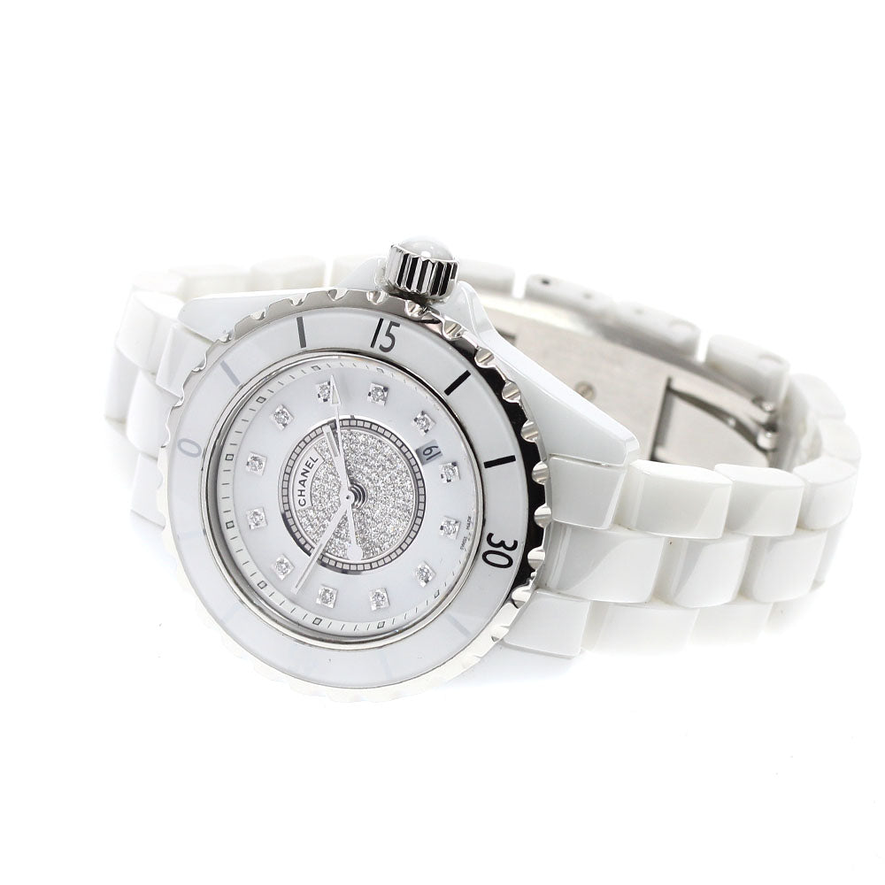 CHANEL J12 Diamond H2123 White Ceramic white Dial Quartz Boy's Watch_908465