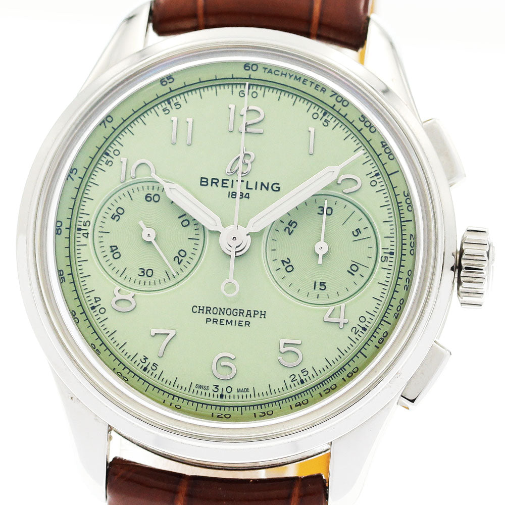 BREITLING Premier B09 AB0930 Chronograph Small Seconds Pistachio green Dial Hand Winding Men's Watch_919105