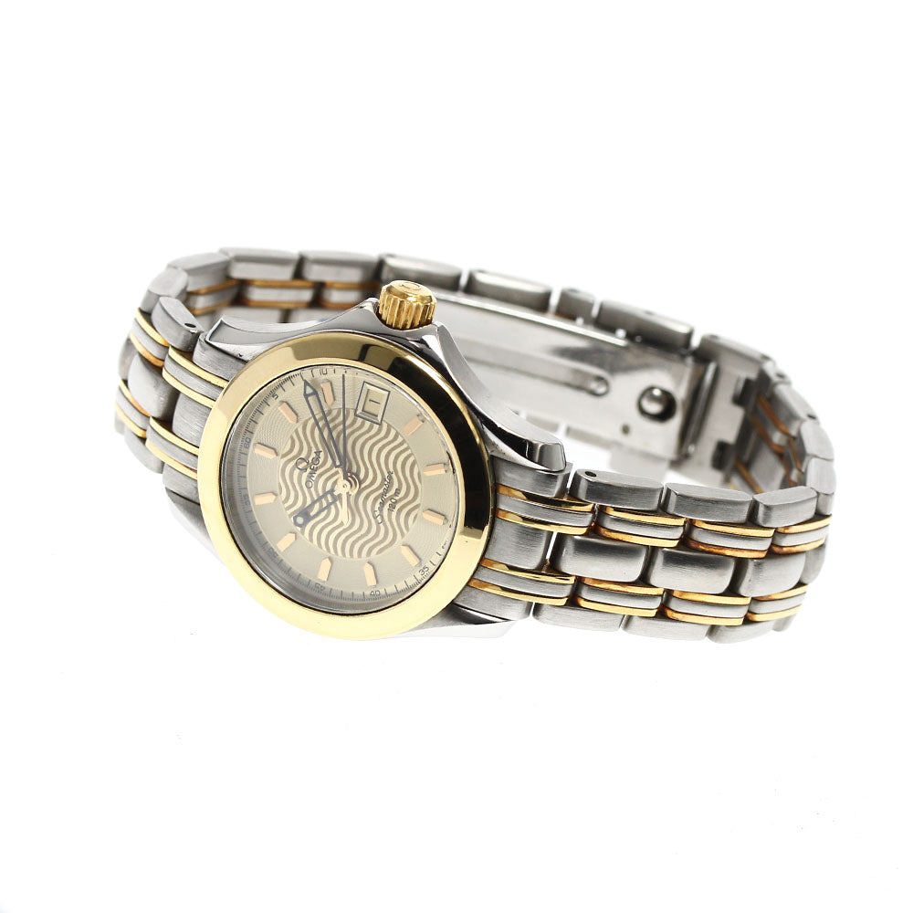 OMEGA Seamaster120 2371.11 YG bezel date gold Dial Quartz Ladies Watch_908506