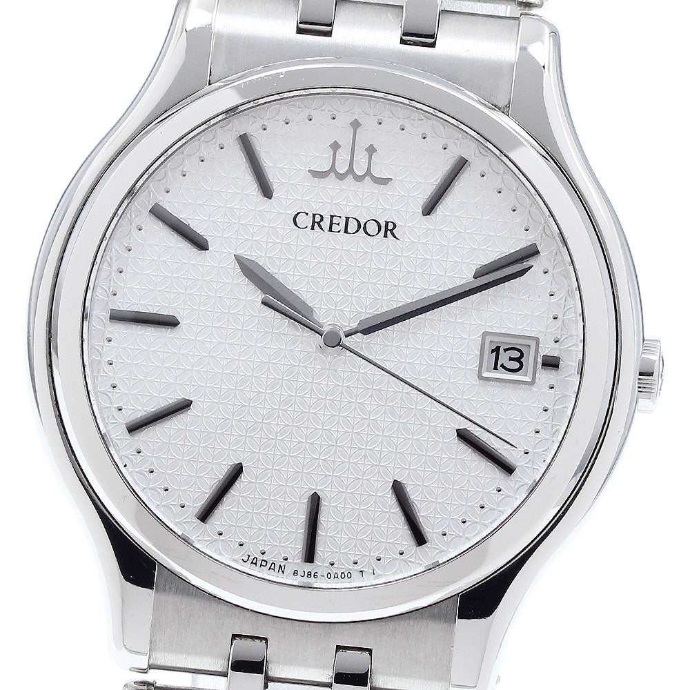 SEIKO CREDOR SIGNO GCAZ055/8J86-7A00 Date Silver Dial Quartz Men's Watch_908549