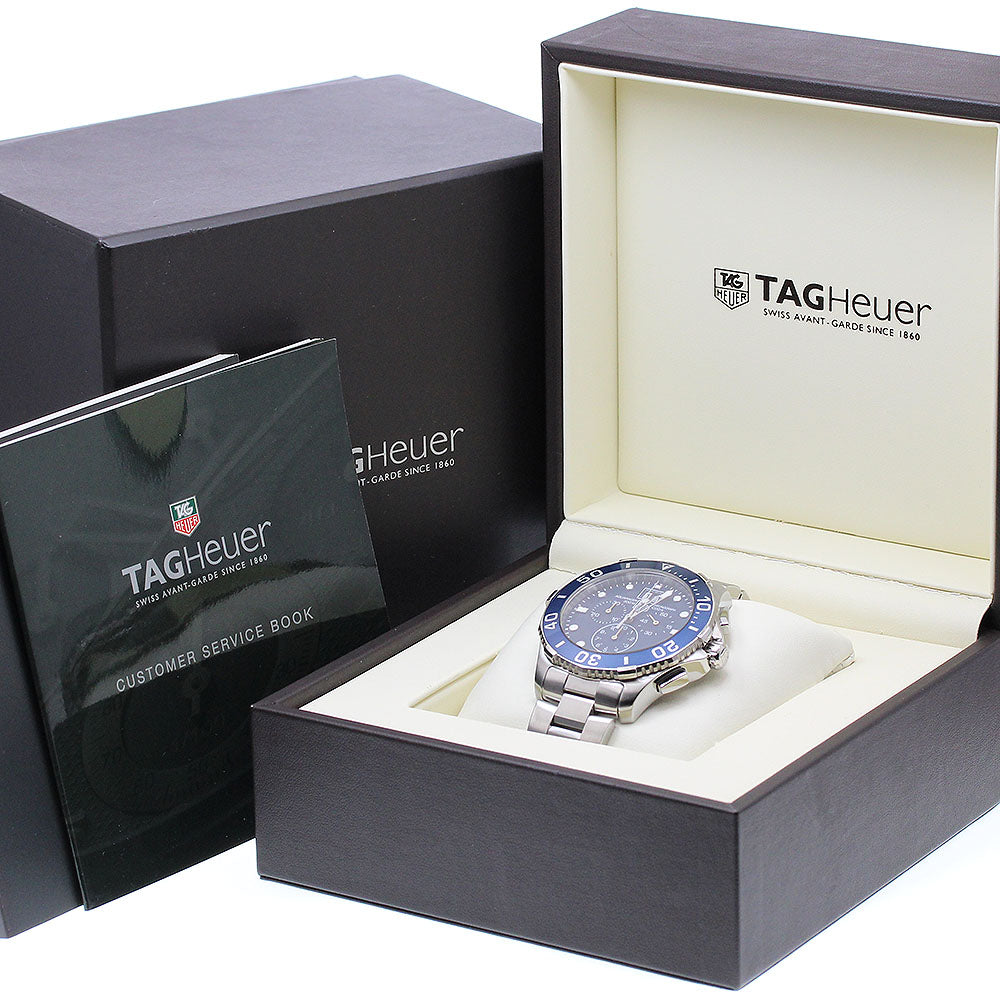 TAG HEUER Aqua racer CAN1011 Big Date Chronograph blue Dial Quartz Men's_908552