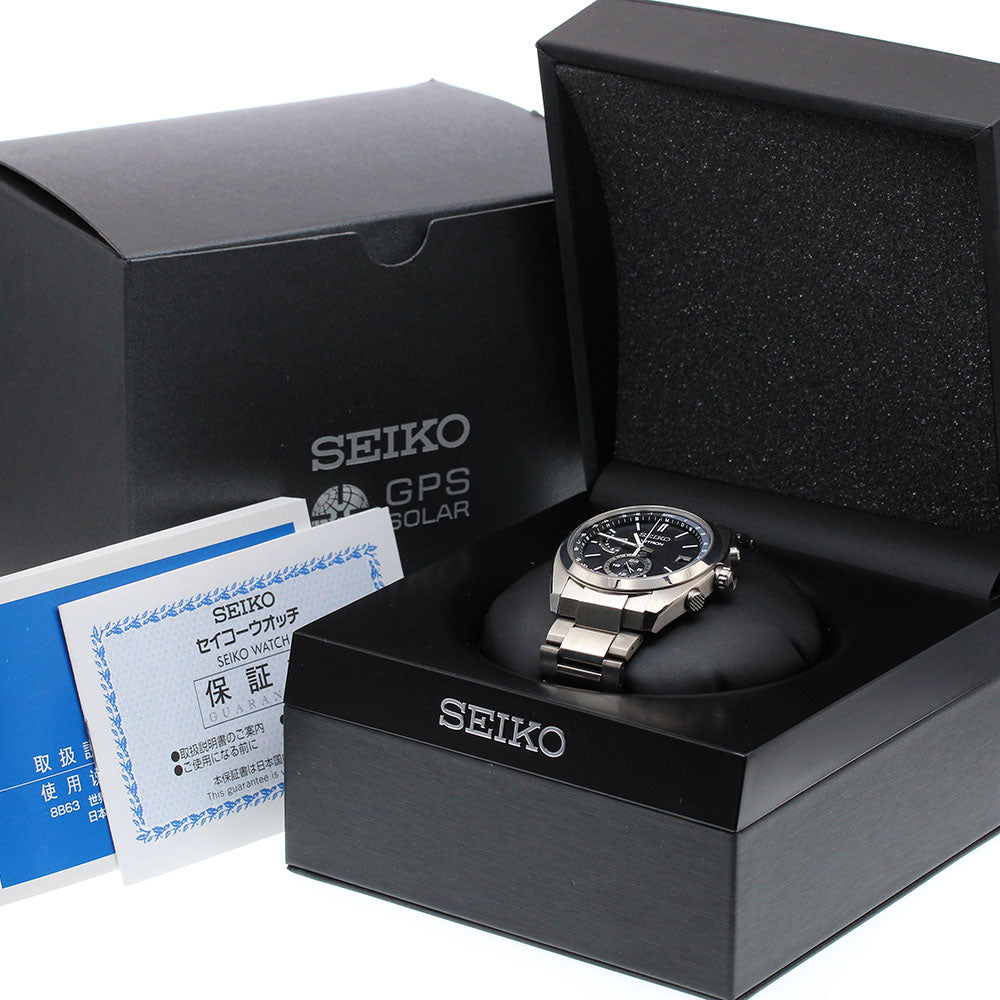 SEIKO Astron SBXY015/8B63-0BA0 World time Solar Powered Radio Men's Watch_908554