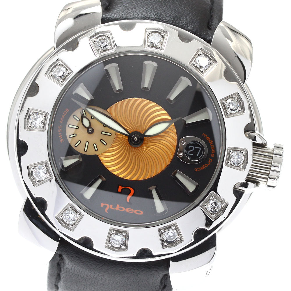 nubeo Jerry Fish Project Medus 43 NBO-MDSS-1182 Date 12P diamond Black/Orange/Shell Dial Automatic Men's Watch_908566