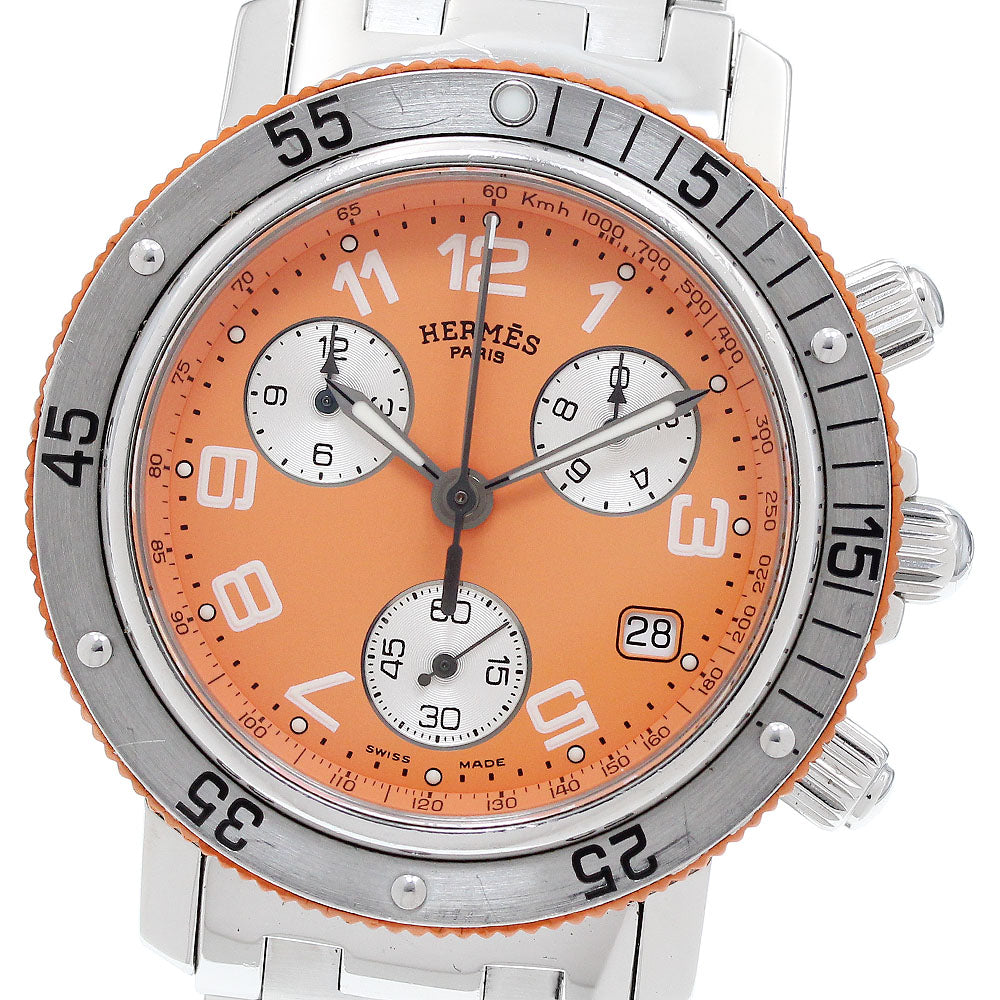 HERMES Clipper CL2.916 Diver chronograph Orange Dial Quartz Men's Watch_908568