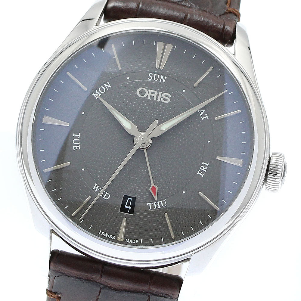 ORIS Artelier 01 755 7742 4053-07 Day date gray Dial Automatic Men's Watch_908599