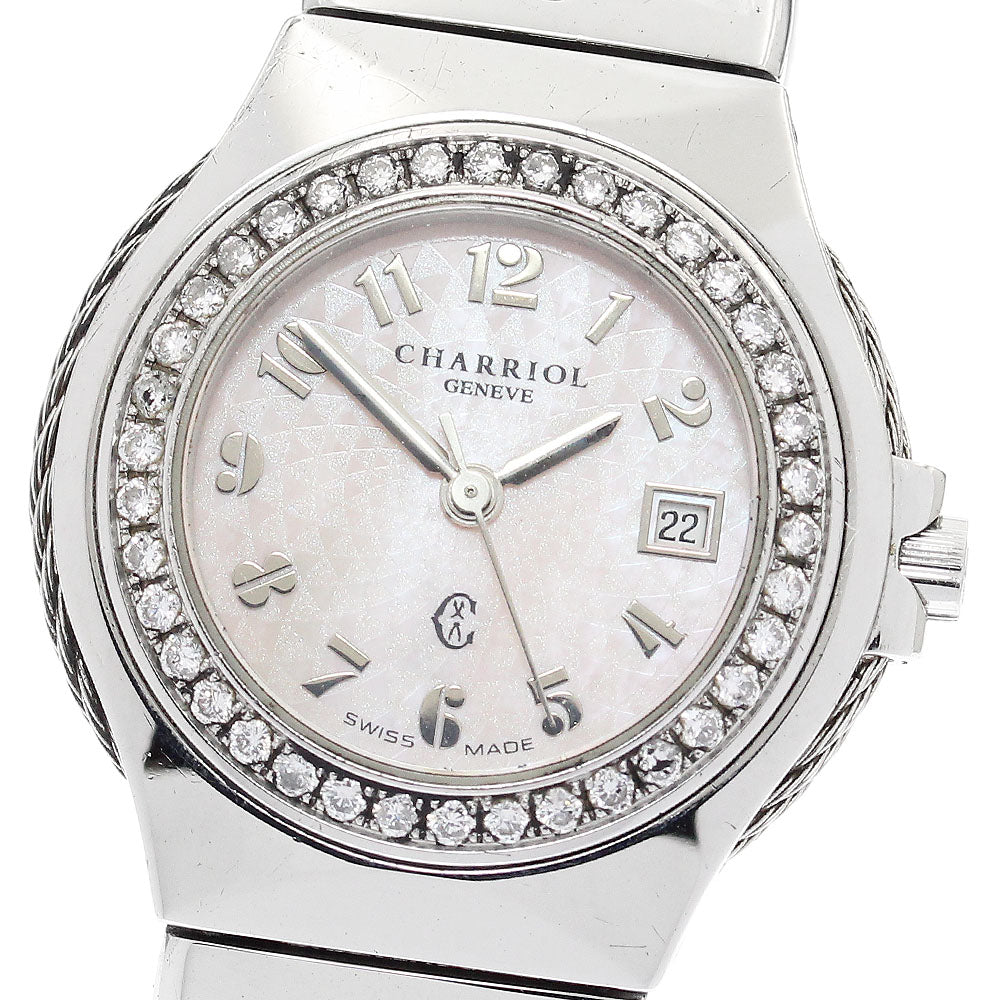 CHARRIOL Celtic CELT3 Diamond Bezel Pink shell Dial Quartz Ladies Watch_908646