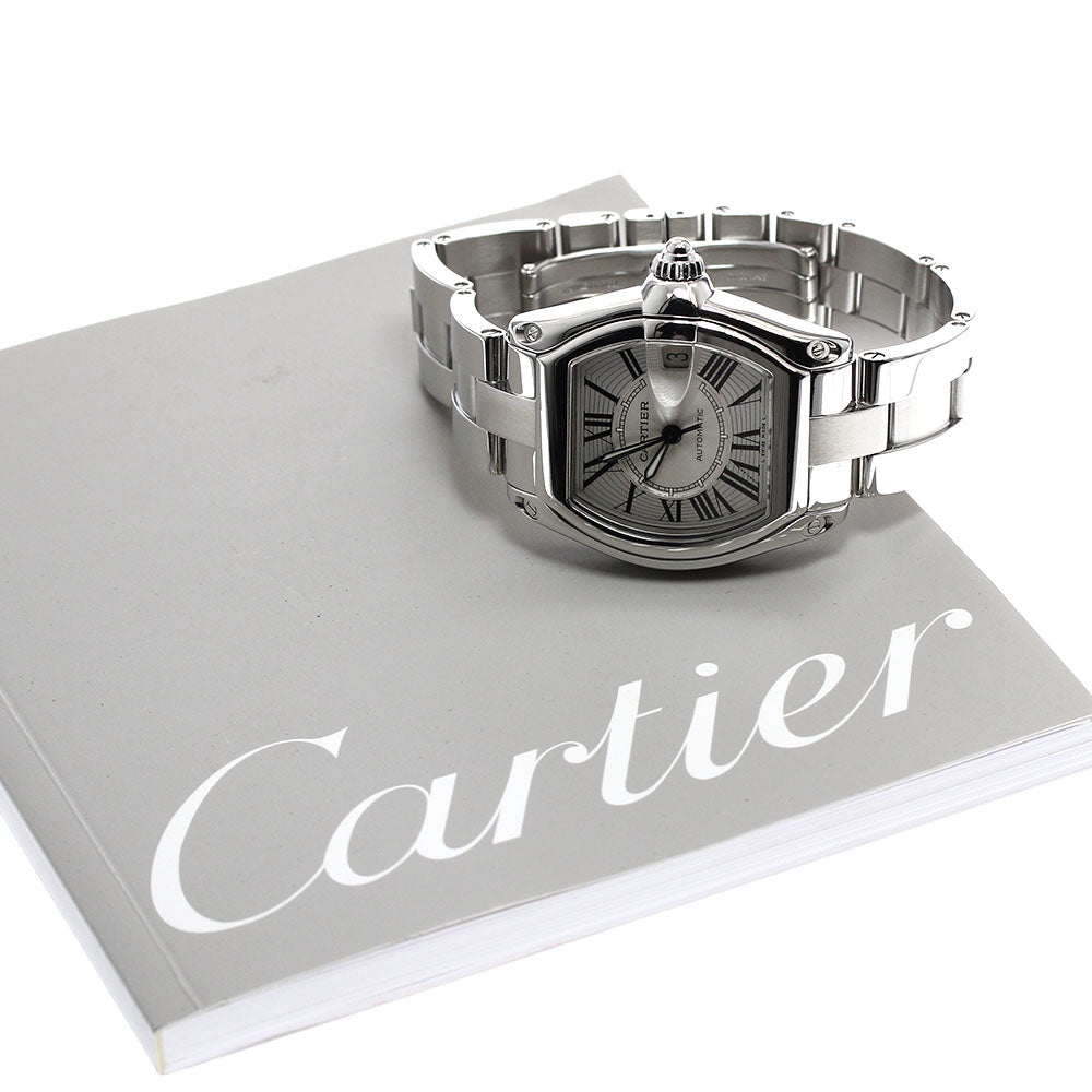 CARTIER Roadster LM W62025V3 Date Silver Dial Automatic Men's Watch_908664