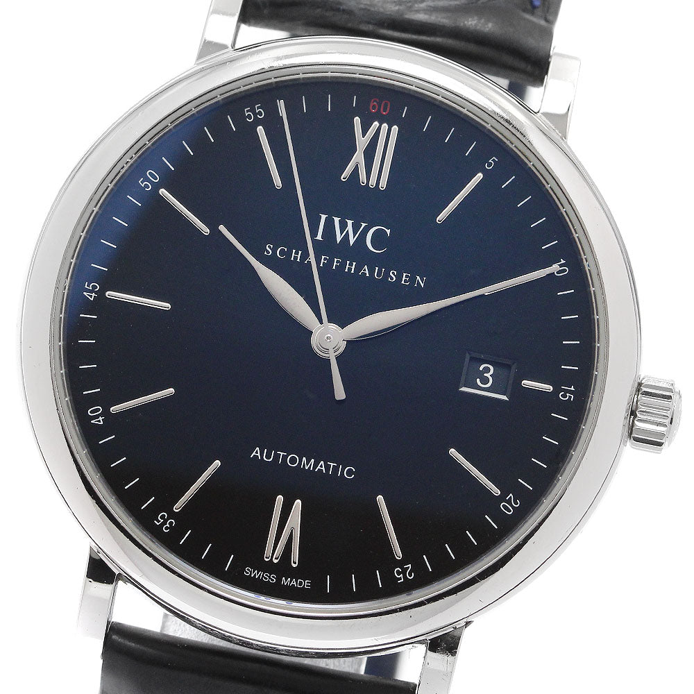 IWC SCHAFFHAUSEN Portofino IW356502 Date black Dial Automatic Men's Watch_908701