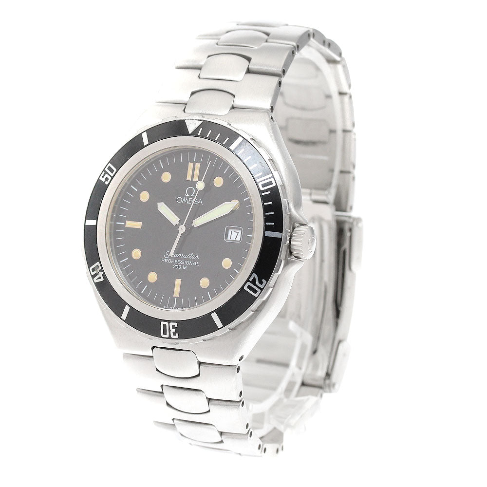 OMEGA Seamaster200m Large size date black Dial Quartz Men's Watch_908727